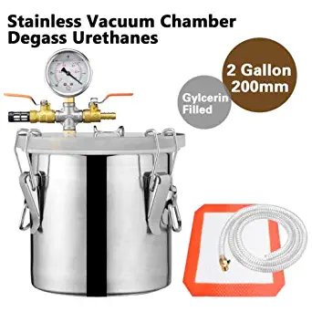 2 Gallon Vacuum Chamber Degass Urethanes Silicone Epoxies Stainless Steel
