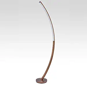 Catalina Lighting Brady Bradley 69.25" Contemporary Plated Arc Floor Lamp with Integrated LED, Copper Shade and 4-Way Switch, 20917-000, Rose Gold