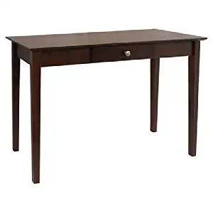 Rochester Console Table Wood Espresso Finish Spacious Top One Drawer Wood Glides Strait Sturdy Legs Contemporary Style