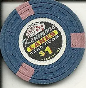 $1 kenmore lanes casino chip kenmore washington white interior