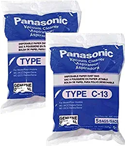 10 Panasonic Canister Vacuum Cleaner Type C-13 Bags Genuine Part # AMC-S5EP