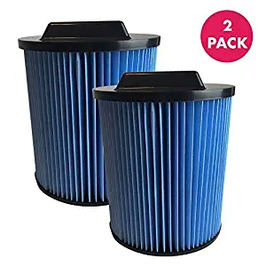 Think Crucial Replacement Vacuum Filters Compatible With Rigid Vacuum Cartridge Filter Part VF5000-19.7 x 16.7 x 2.4 - Perfect For 6 to 20 Gallon Wet, Dry Vacuums - Models WD0671, WD0970 - (2 Pack)