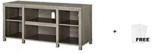 Mainstay.. Parsons Cubby TV Stand Holds Up to 50" TV, Oak Finish + Free Fabric Cleaning Cloth, 45.39 x 15.75 x 20.87 Inches