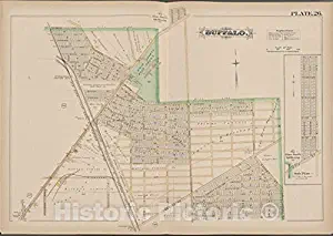 Historic Map - 1891 Buffalo,New York (N.Y.) Plate No. 26 [ bounded by Eggert St, Main St, Kenmore Ave.] - Vintage Wall Décor - 62in x 44in