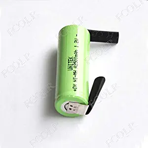 FCQLR Compatible for 5PCS 1.2V Rechargeable Battery 2500mah 17502 A Size ni-mh nimh Cell with Welding tabs for Braun Oral-B Electric Toothbrush