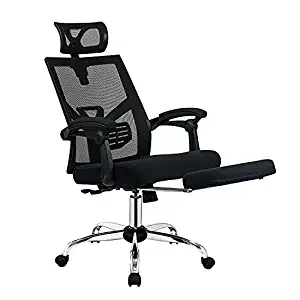 Home Office Chair Mesh Desk Chair Computer Ergonomic Chair Adjustable Stool Back Support Modern Recline Armrest Executive Rolling Swivel Chair with Footrest for Women&Men