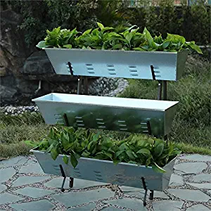 Metal Single Side 3-Tier Raised Garden Planter