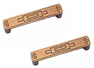 Liyafy Yellow Bronze 96mm Chinese Handle Kitchen Cabinet Door Dresser Drawer Retro Furniture Handle 2Pcs