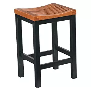 Home Style 5635-88 Black and Cottage Oak Finish Bar Stool, 24-Inch