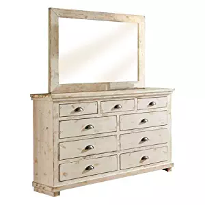Progressive Furniture Willow Distressed Drawer Dresser, 66" x 20" x 44"