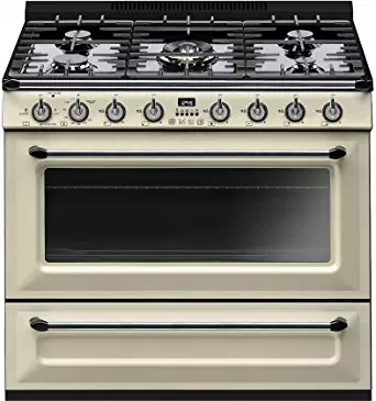 Smeg TRU36GGP 36" Gas Freestanding Range with 5 Burners, in Cream Enamel