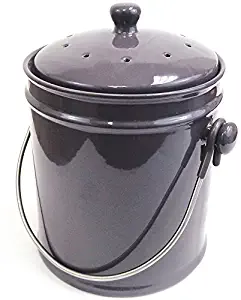 Natural Home 40629 Charcoal Ceramic Compost Bin