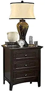 BOWERY HILL 3 Drawer Nightstand in Dark Mahogany