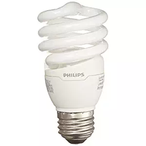 Philips Energy Saver Compact Fluorescent T2 Twister Household Light Bulb: 2700-Kelvin, 13-Watt (60-Watt Equivalent), E26 Medium Screw Base, Soft White, 4-pack, 417079