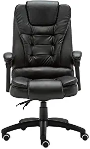 Mscxj Computer Chair Chair Double Backrest Height Adjustable Executive High Density Thick Foam Quality Pu Wheels Non-Woven Fabric Good Mute Effect Plastic (Color : Black)