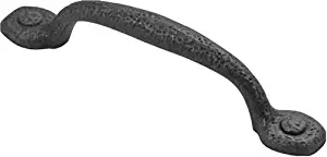 Hickory Hardware P3000-BI 96mm Refined Rustic Pull, Black Iron