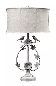 Dimond 113-1134 Linen Shade French Country Two Birds Iron Table Lamp