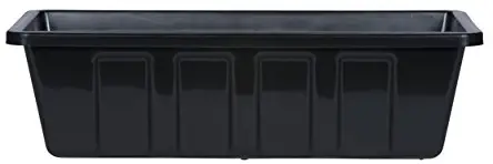 Novelty Poly-Pro Plastic Flower Box Planter, Black, 18-Inch