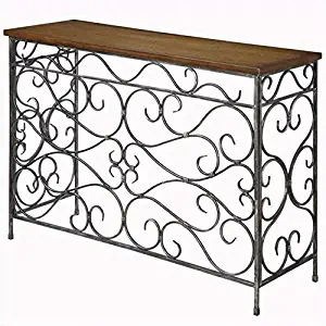 Convenience Concepts Wyoming Metal and Wood Console, Black Antiqued Finish