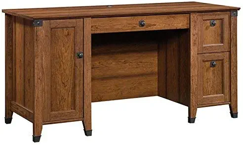 Sauder Carson Forge Computer Desk, Washington Cherry finish