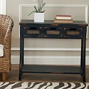 Safavieh American Homes Collection Autumn Distressed Black 3-Drawer Console Table