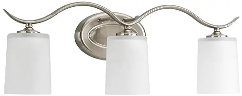 Progress Lighting Inspire Collection 3-Light Vanity Fixture, Brushed Nickel (3-Light Brushed Nickel)
