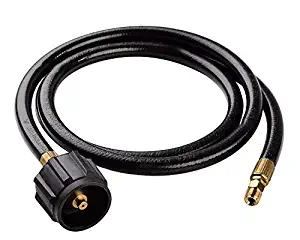 GASPRO 4FT RV Propane Pigtail Hose, RV Propane Hose Connect 2 Stage Auto-Changeover LP Regulator to Propane Tank with Type 1 Connection x 1/4inch Inverted Male Flare