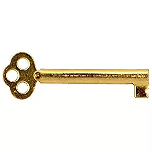 Brass Plated Hollow Barrel Skeleton Key for Cabinet Doors, Dresser Drawers, Grandfather Clocks - Antique, Vintage, Old Furniture | KY-6