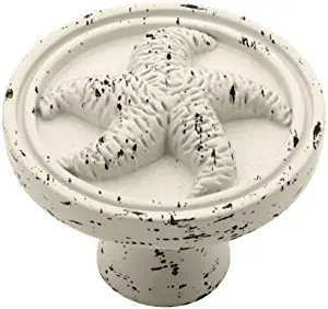 Liberty PBF657C-254-C 35-mm Seaside Cottage Starfish Kitchen Cabinet Hardware Knob, Vintage Antique White