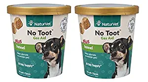 NaturVet - No Toot Gas Aid for Dogs, 70 Count Soft Chews - 2 Pack