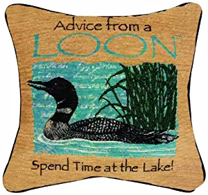 Manual Advice From a Loon Pillow, 12-1/2-Inch Square