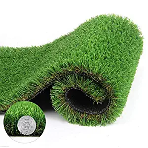 Artificial Grass Turf Thick Synthetic Rug Fake Carpet Mat Rubber Backed With Drainage Holes for Pet Dog Pad Indoor Outdoor Landscape 1.38 Inch Pile Height, 3.3' x 5' = 16.5 Sq Ft