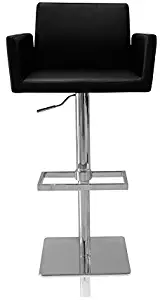 UrbanMod Elliott Modern Adjustable Height Swivel Bar Stool Black