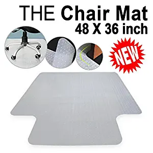 Office Chair Mat for Carpet Floors Plastic Carpet Floor Protector Mat Studded with Lip for Home Office Desk Chair 3MM Clear 48"x36"