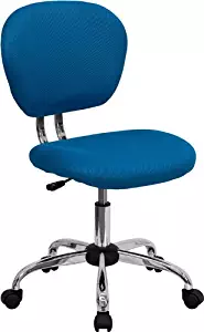 Flash Furniture Mid-Back Turquoise Mesh Padded Swivel Task Office Chair with Chrome Base