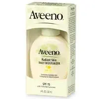 Aveeno Positively Radiant Skin Daily Moisturizer, SPF-15, 4-Ounce Bottles (Pack of 2)