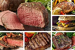 Chicago Steak Angus Steak Set - Have a Taste of Prime Beef! – Gourmet Food Sampler – 8 Cuts/16 Burger Patties - Includes Filet Mignon Steaks, Sirloin, Ribeye, Flat Iron Steak, Marinated Chicken