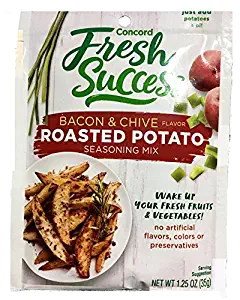 Concord Foods Roasted Potato Bacon & Chive Seasoning Mix 1.25oz Package (VALUE Case of 18 Packages)