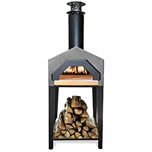 Chicago Brick Oven Americano Wood-Fired Outdoor Pizza Oven, Stand (Silver Vein)