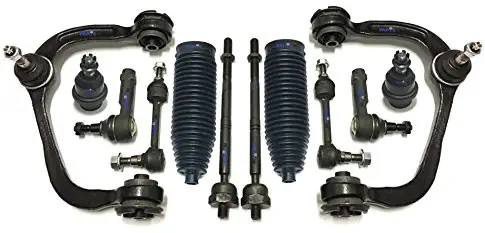 PartsW 12 Pc Complete Front Suspension Kit for Ford F-150 2004-05 4WD Models Made before 11/29/2004,All Tie Rod Ends Lower Ball Joints Sway Bar End Links Upper Control Arms Rack & Pinion Boot Bellow