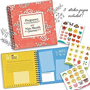 My 9 Month Journey Pregnancy Journal and Baby Memory Book with Stickers - Baby Scrapbook and Photo Album - Perfect Pregnancy Gifts for First Time Moms - Picture and Milestone Books for Toddlers