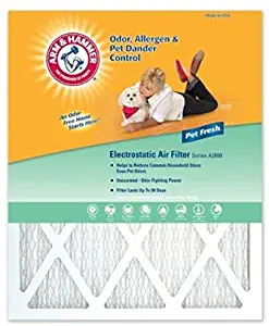 16x25x1 Arm and Hammer; Air Filter, MERV 9, KA16X25X1, Pack of 2