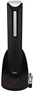 Ozeri Pro Electric Bottle Opener with Wine Pourer, Stopper, Foil Cutter and Elegant Recharging Stand, Black