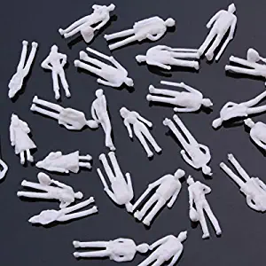 ZJIA White Unpainted Architectural 1:150 Scale N Gauge Model Figure (Pack of 100)