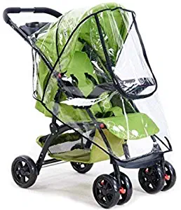 Yosoo Baby Stroller Waterproof Rain & Wind Shield, Universal Pushchairs Transparent Weather Shield Dust Cover with Window, Fit Most Strollers