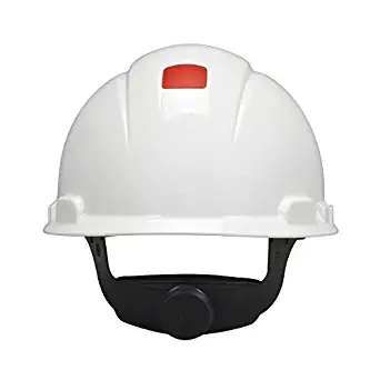 3M Hard Hat with Uvicator H-701R-UV, White, 4-Point Ratchet Suspension