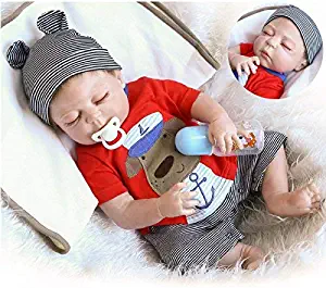 NPK Realistic Reborn Baby Dolls Silicone Full Body Boy 22 inchs 55 cm Anatomically Correct Washable Toy Doll Handmade Sleeping Prime Gift Set for Ages 3+