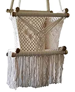 Baby Hanging Chair Handmade Macrame Cotton Beige/Indoor Outdoor Baby Chair Swing/Hanging Chair Swing.