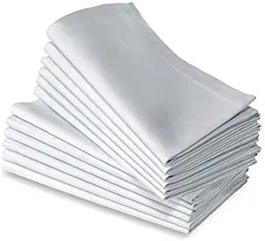 Elegant White Dinner Napkins 12pk