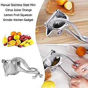 LSUTR Lemon Squeezer,Manual Fruit Juicer Alloy Lemon Squeezer Citrus Stainless Steel Hand Press Fruit Juicer Heavy Duty Metal Lemon Juicer Lime Squeezer (silver)